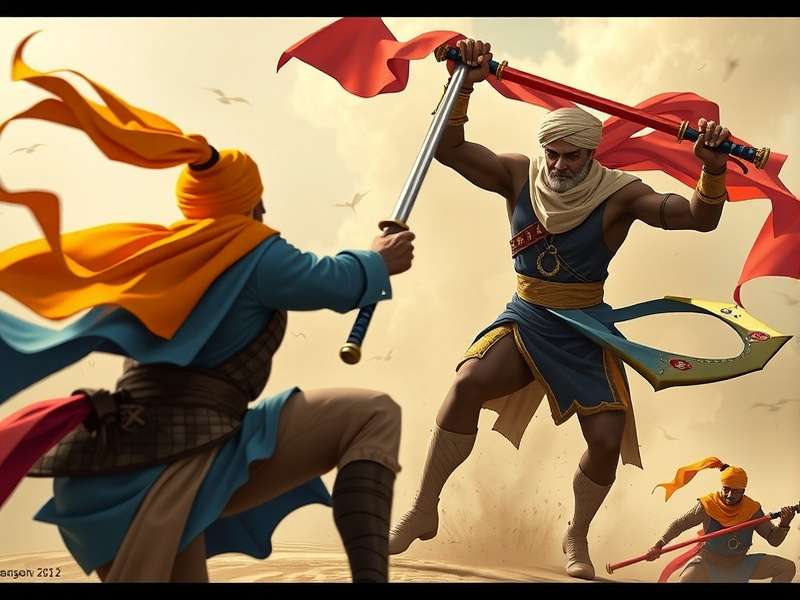 Authentic Gatka-inspired Combat in Goindwal Sahib Gauntlet Goindwal Sahib Gauntlet Combat Scene